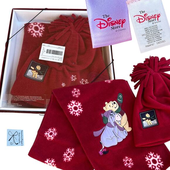 The Disney Store Winnie the Pooh and Eeyore Hat and Scarf Winter Gift Box Set - Picture 1 of 5